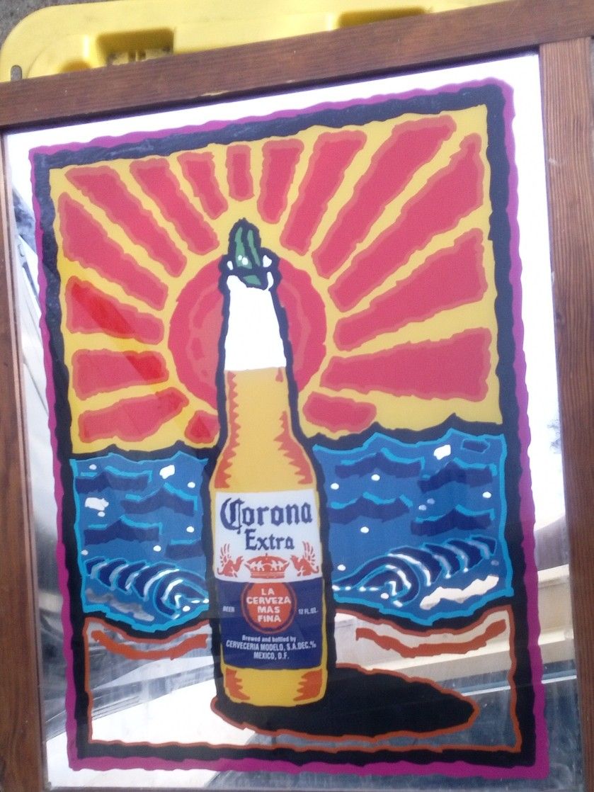 Corona Beer Mirror In Frame