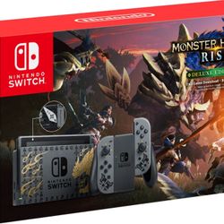 Nintendo - Switch MONSTER HUNTER RISE Deluxe Edition System - Gray (Brand New)