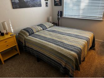 Like new queen size memory foam mattress & frame