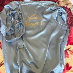 Light Blue Satin Robe 