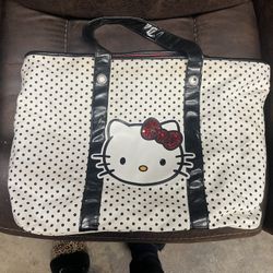 Hello Kitty Sanrio Large Tote Bag Polka Dot Red Sequins Bow Gem Eyes