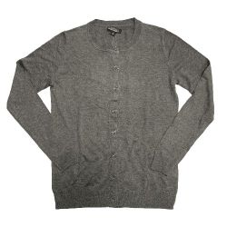 Nicole Miller Ladies Metallic Yarn Cardigan (Large, Charcoal)