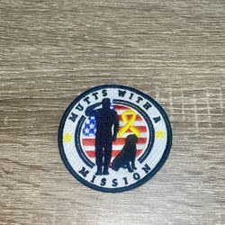MUTTS WITH A MISSION Embroidered Patch 2.78”Sew or Iron On Service Dogs USA.(#13