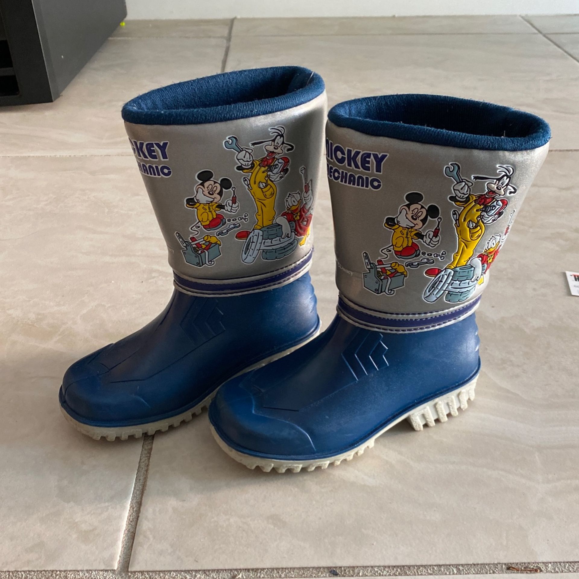Mickey Mouse Rain Boots For Boys- Size 8 Toddler