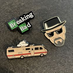 Breaking Bad Enamel Pin Set Of Three Heisenberg Pinkman 