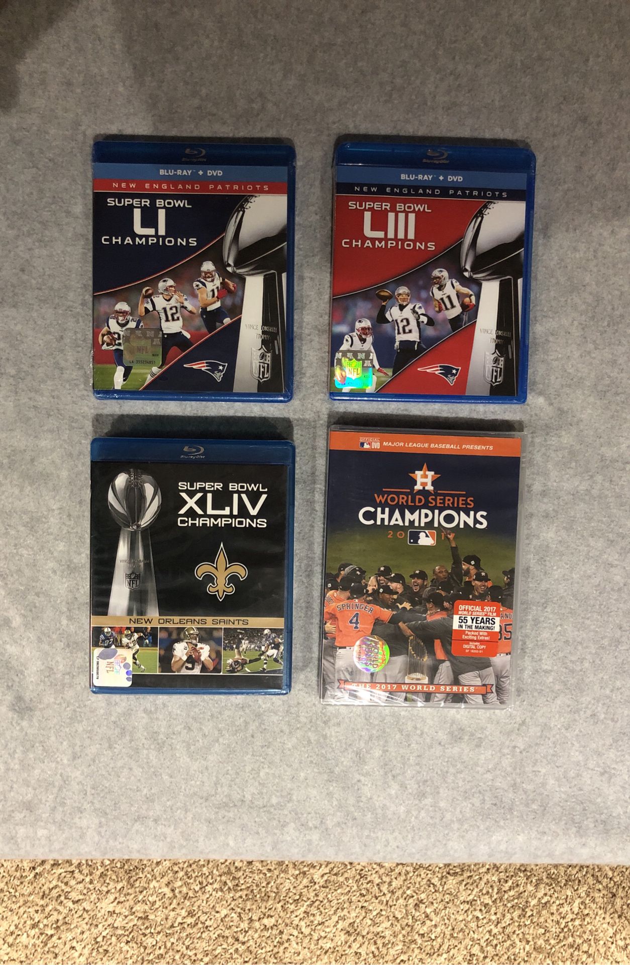 Super Bowl And World Series Sports Championships DVD and Blu-ray Lot