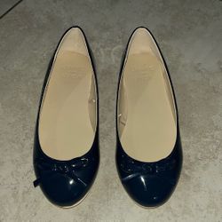 Janie and Jack Girl’s Navy Blue Dress Shoes / Ballet Flats, Size 3K (Kids)