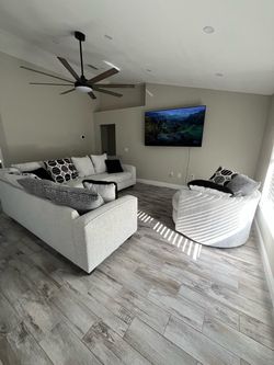 Light Gray Living Room Sofa Set