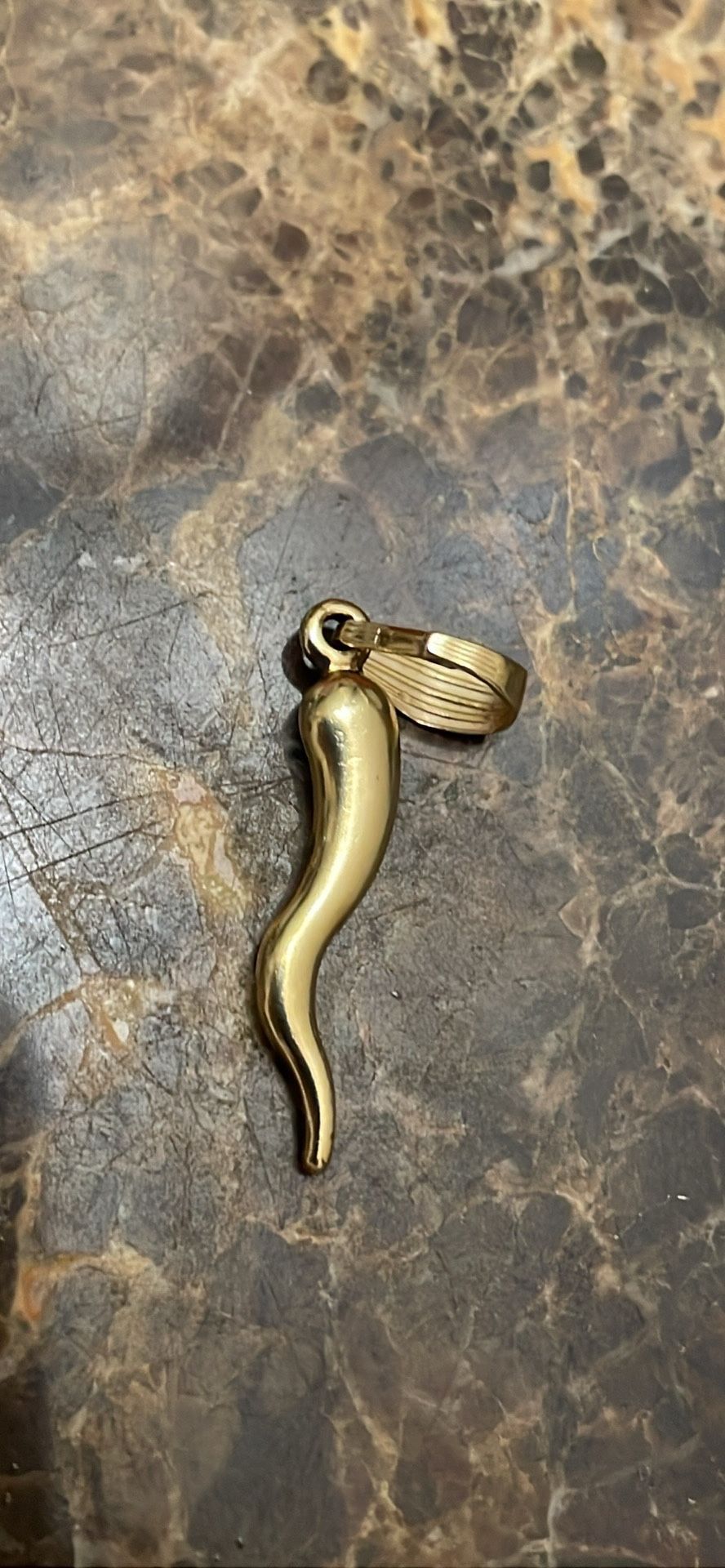 14k Italian Horn Pendant 