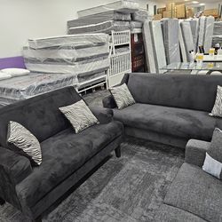 Only $39 down black sofa and loveseat special