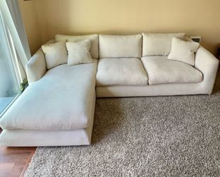 Cream white sectional cloud couch