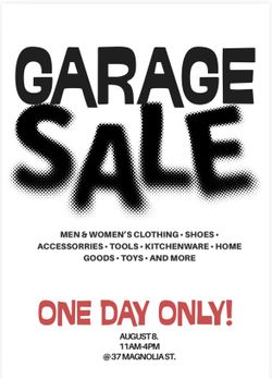 GARAGE SALE | SAN FRANCISCO | AUG 8
