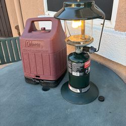 Coleman propane lantern with electronic igniter and carrying case
