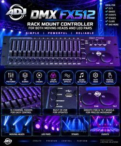ADJ DMX FX512 19" Rack Mount DMX Controller for Moving Heads & LED