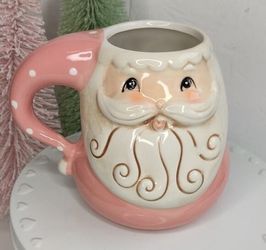 Johanna Parker Pastel Pink Retro Santa Christmas Mug