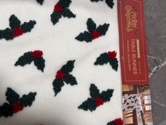 Merry Christmas Sherpa Jacquard Table Runner 16x72