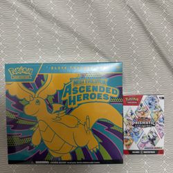 Pokemon TCG Ascended hero ETB + Prismatic Evolution  Booster Bundle