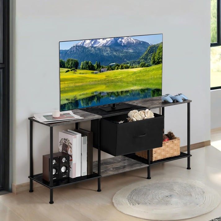 Black TV stand entertainment center for 50"-60" tv