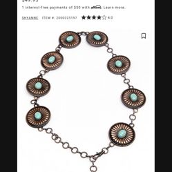 Shyanne Women Rust Copper Concho Link Belt (S)