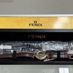 1990's FENDI FF Dial 14K Plated 320G Quartz 31mm Women's Watch