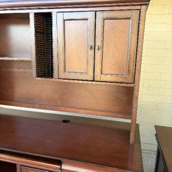 Solid Wood Office Desk And File  Cabinet