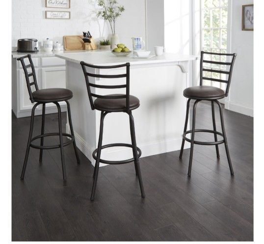 Set De 3 Bar Stools (Nuevos En Caja)