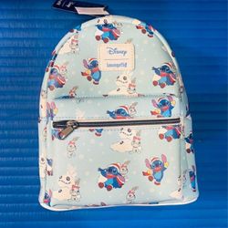 Loungefly Disney Stitch Christmas Snow Mini Backpack -  NWTs   