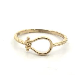 Woman’s Ladies 14k Yellow Gold Carabiner Rope Ring Size 7 GP3130211