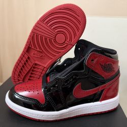 Air Jordan Retro 1 Bred Patent Pre School Size 11c Available 