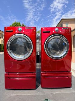 LG Washer and Gas Dryer Excellent Condition with Pedestals