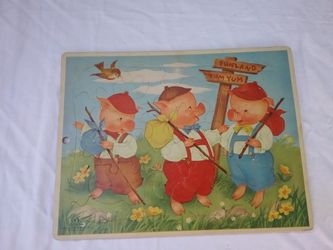 VINTAGE THREE LITTLE PIGS PUZZLE