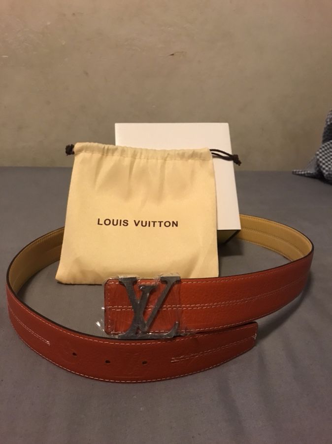 Mens Louis Vuitton belt sz 30-32 dark orange for Sale in Union City, CA -  OfferUp