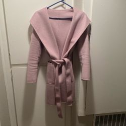 A 100% Cashmere Pink Coat In Size Large