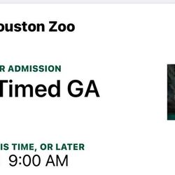 Houston Zoo Ticket