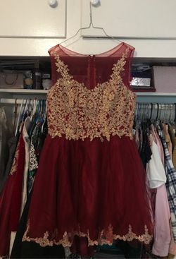 Burgundy party dress