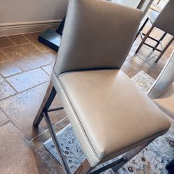 3 Stools Counter ht - High End Leather Maple Legs