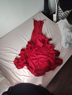 Tigh Red Long Open Leg Dress Aystemtrucal