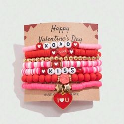 Valentines Day Bracelet 7pcs Set New!