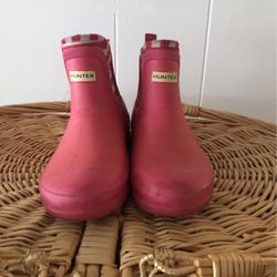 Pink Hunter Boots Size 