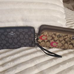 2 Coach Wristlets , 1 Michael Kors Leather Wallet