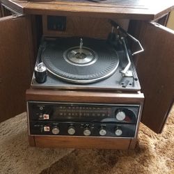 1960s Record Player In Cabinet