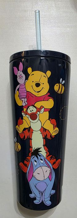 Winnie the Pooh Characters Navy Tumbler with Straw