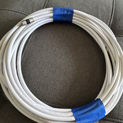 Coaxial Cable 30 feet long white Male to Male extension connector