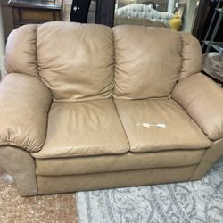 Leather loveseat