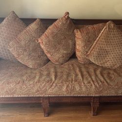 Wood Couch With Pillows