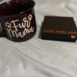 Alex and Ani Dog Mom Charm Bracelet And Mug