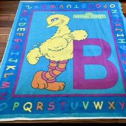 Vintage 2003 Sesame Street Big Bird Fabric /throw