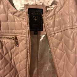 Guess pink lather jacket