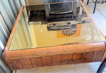 Wood and glass table