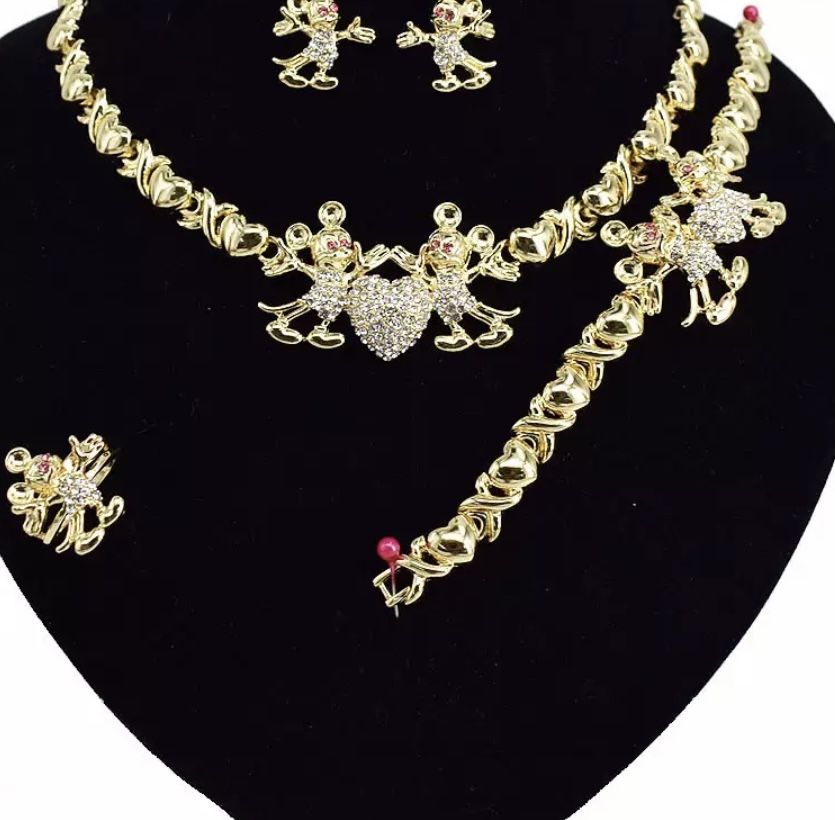 Girls Minnie Mouse Heart Full Jewlery Set